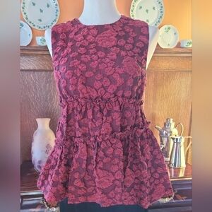 JOURDEN Red & Black Printed Blouse Size: US 8 FR 40